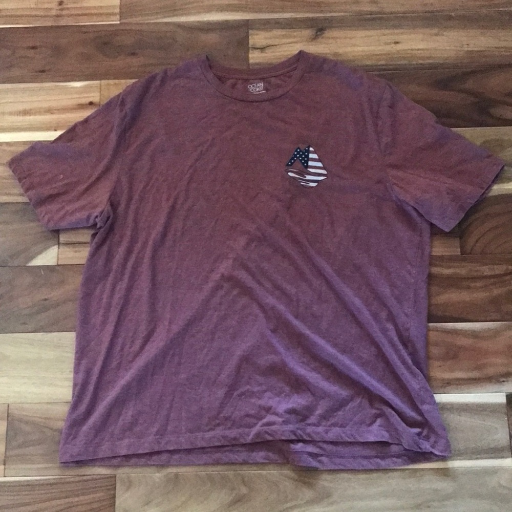 mens ocean+coast red t-shirt